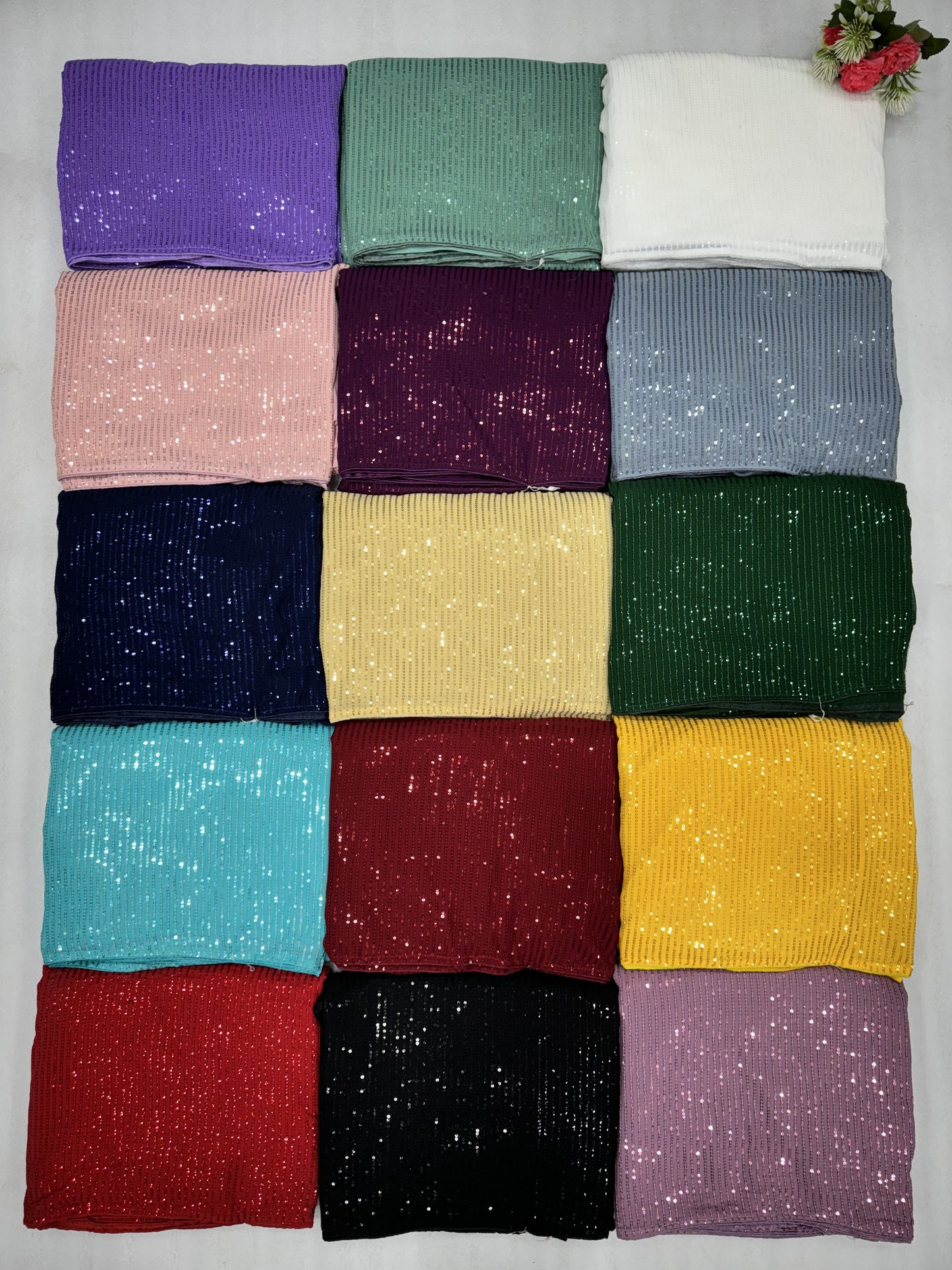 Solid Colored Bling Sequin Party Sarees