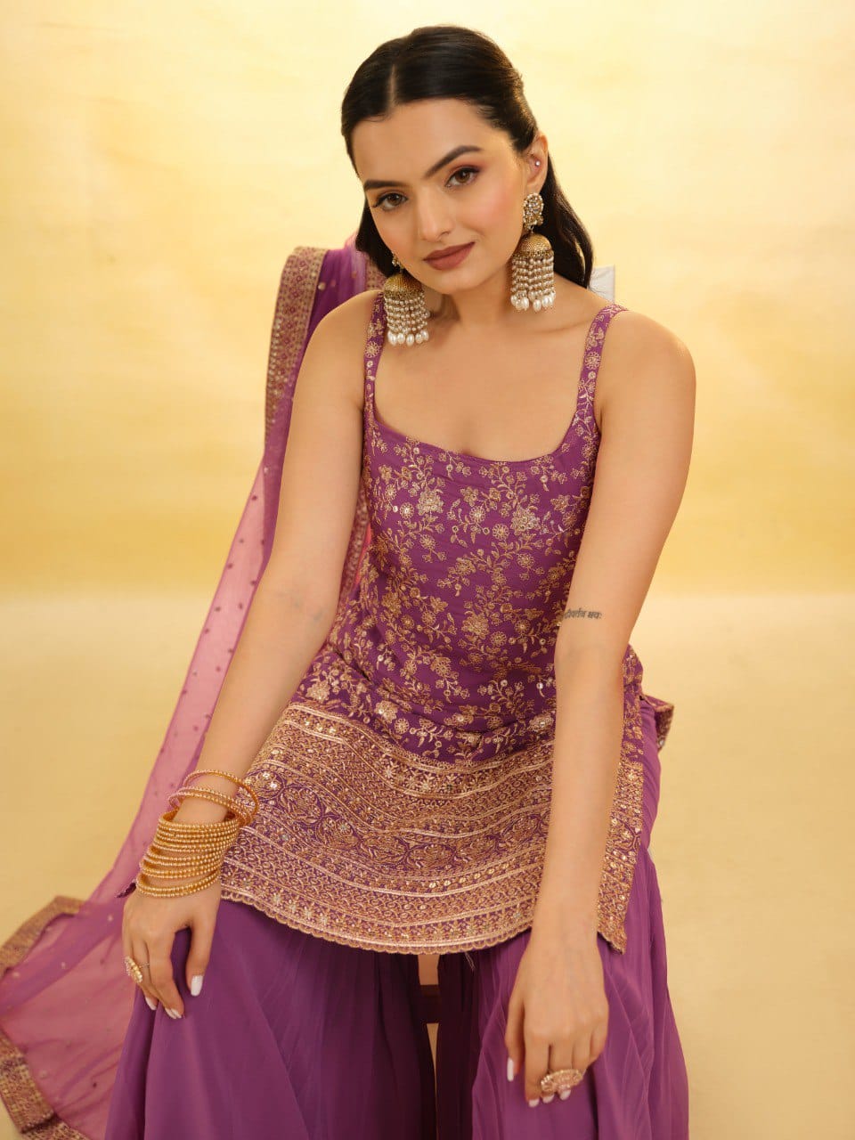 Stylish & Elegant Top Sharara Suit