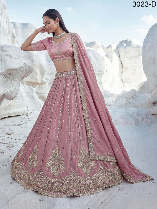 Twilight Bloom Intricate Handwork Designed Scalloped Lehenga Choli