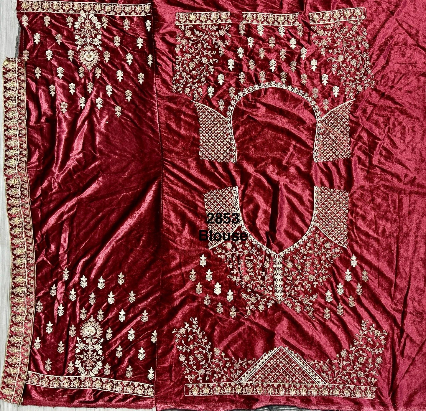 Magnificent Art of Embroidery on Velvet Base Lehanga