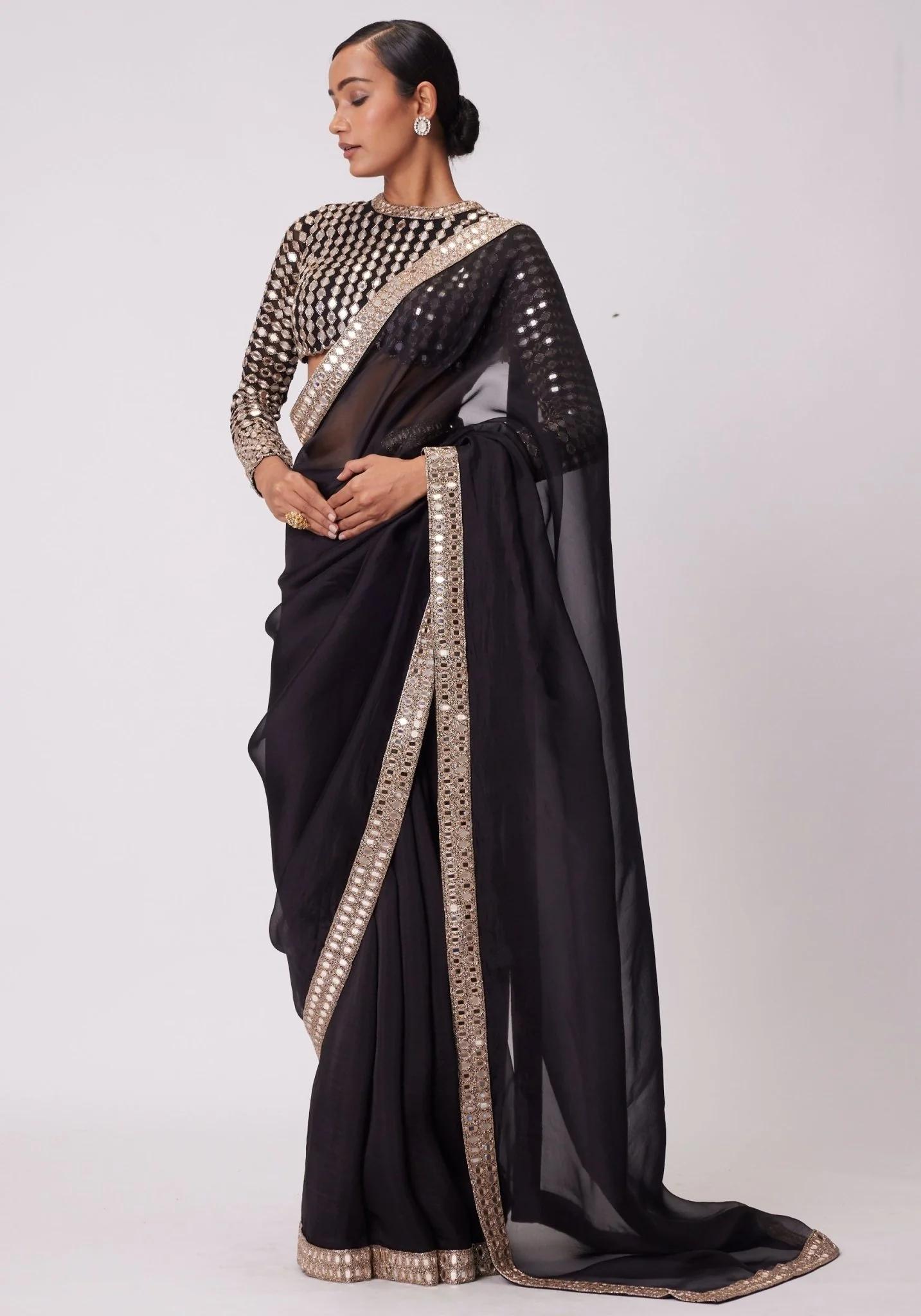 Mirror inlaid Premium Bling Saree
