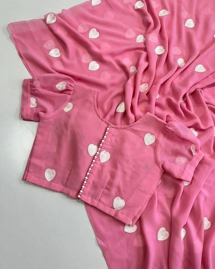 LOVING HEARTS WITH GAMTHI WORK SAREE