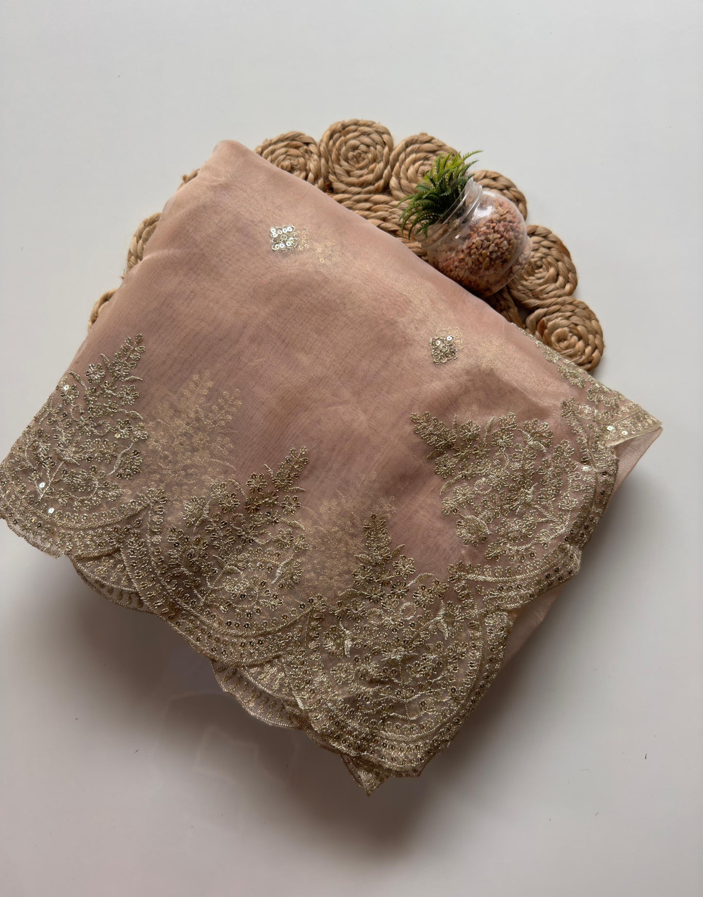 Rich look Premium Pure Soft Organza Tissue Saree With Velvet Bloue