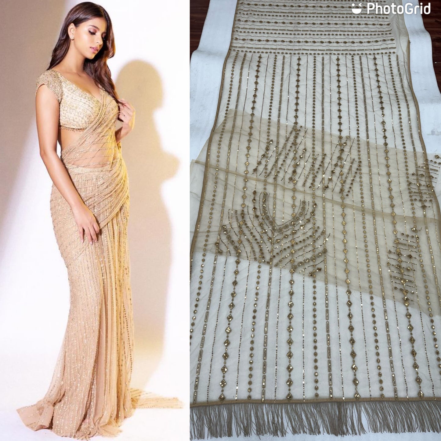 SuhanaKhan Bollywood Block Buster Inspired Bling Saree