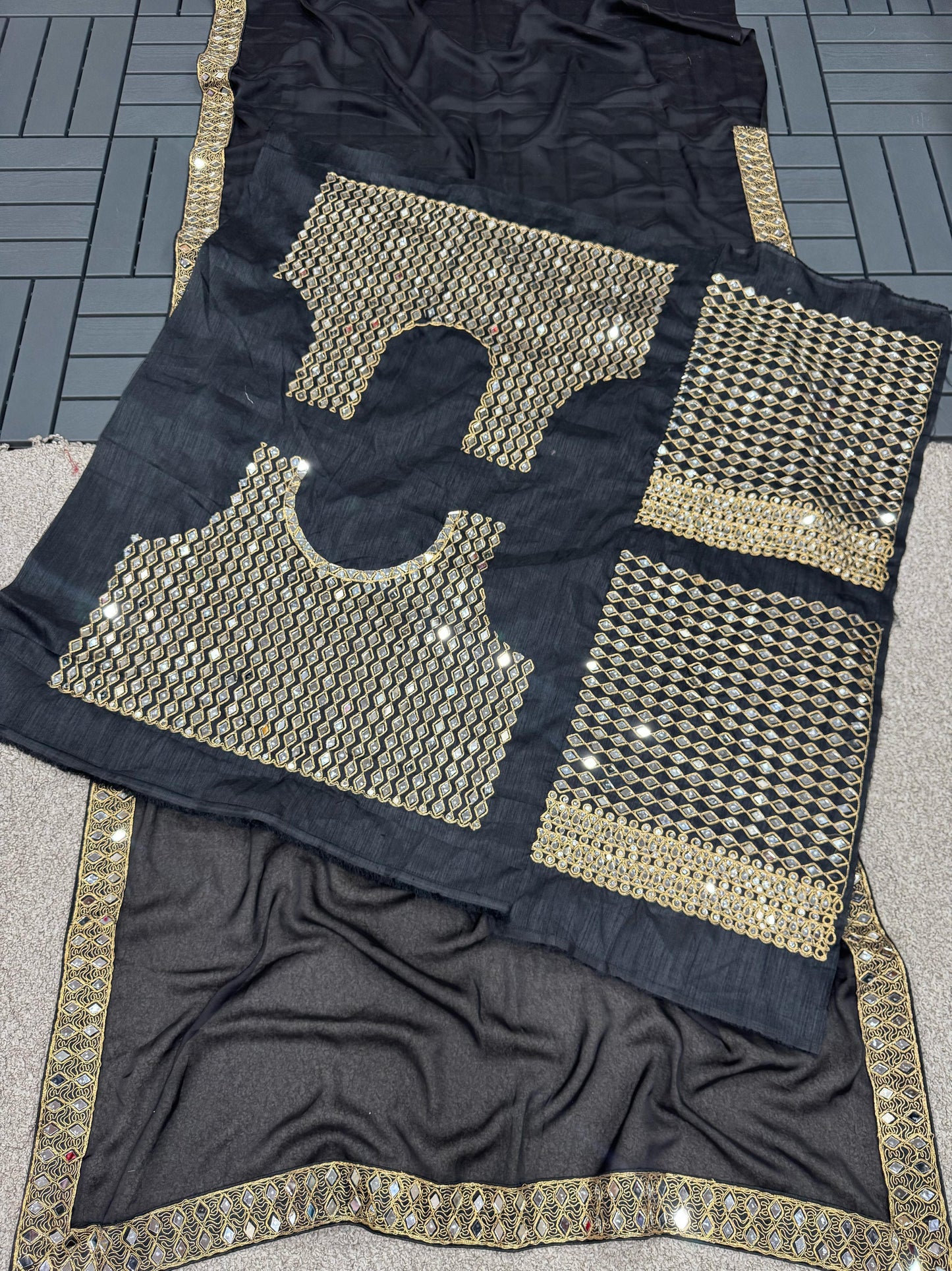 Mirror inlaid Premium Bling Saree