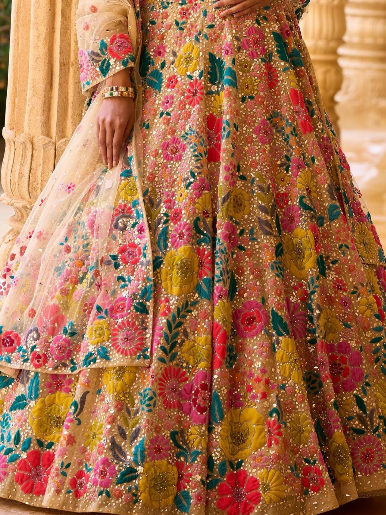 Floral Premium Bridesmaid Georgette based Lehenga Set