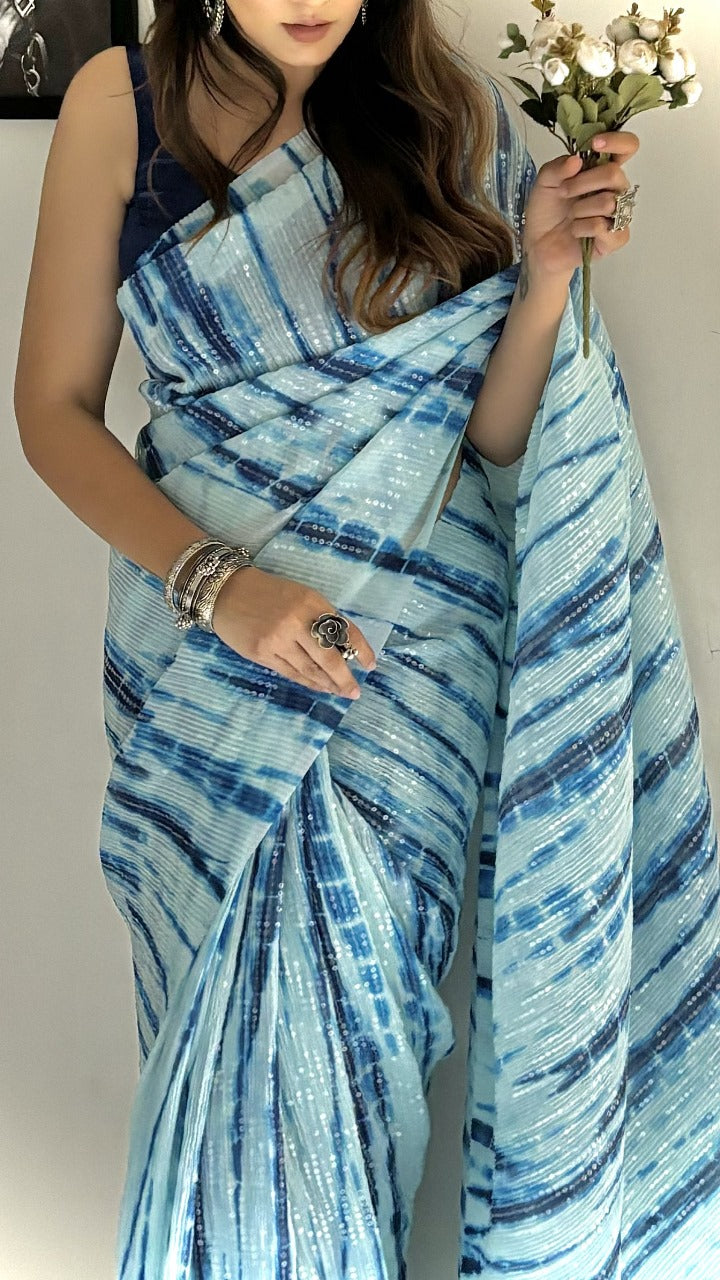 Crush Sequence Bling Saree