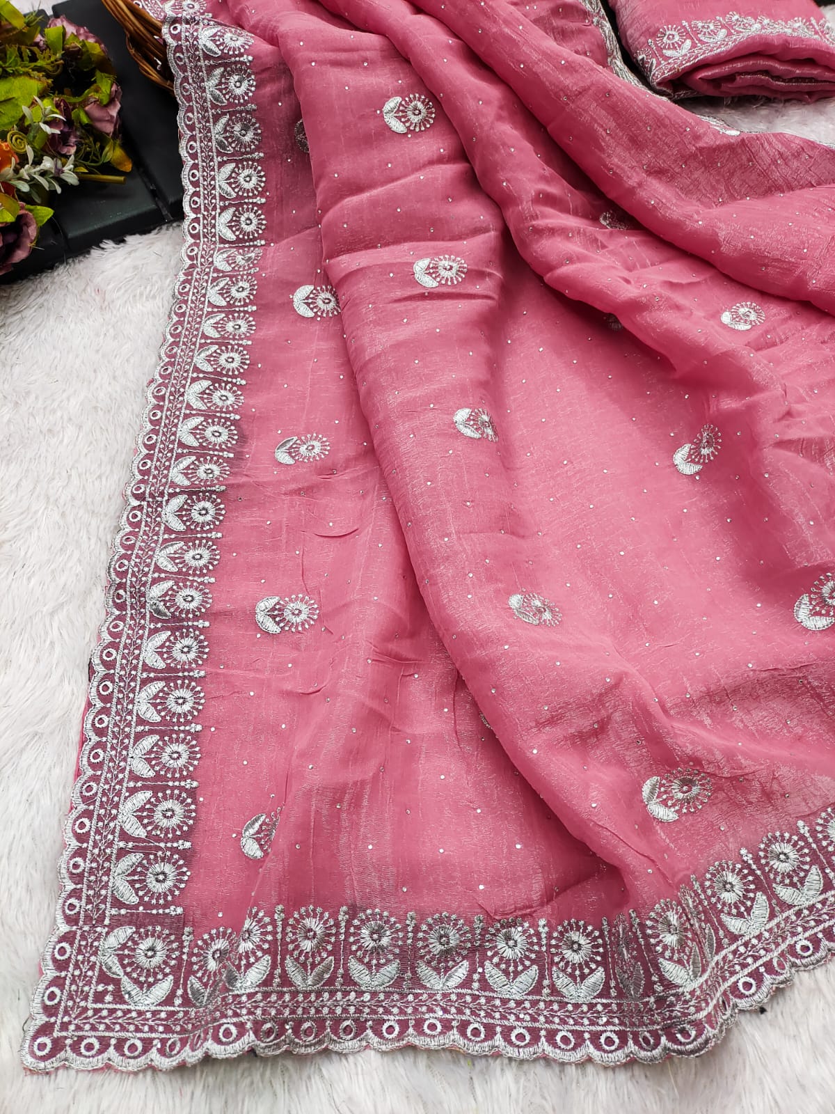 Summer Crunchy Chiffon Premium Saree