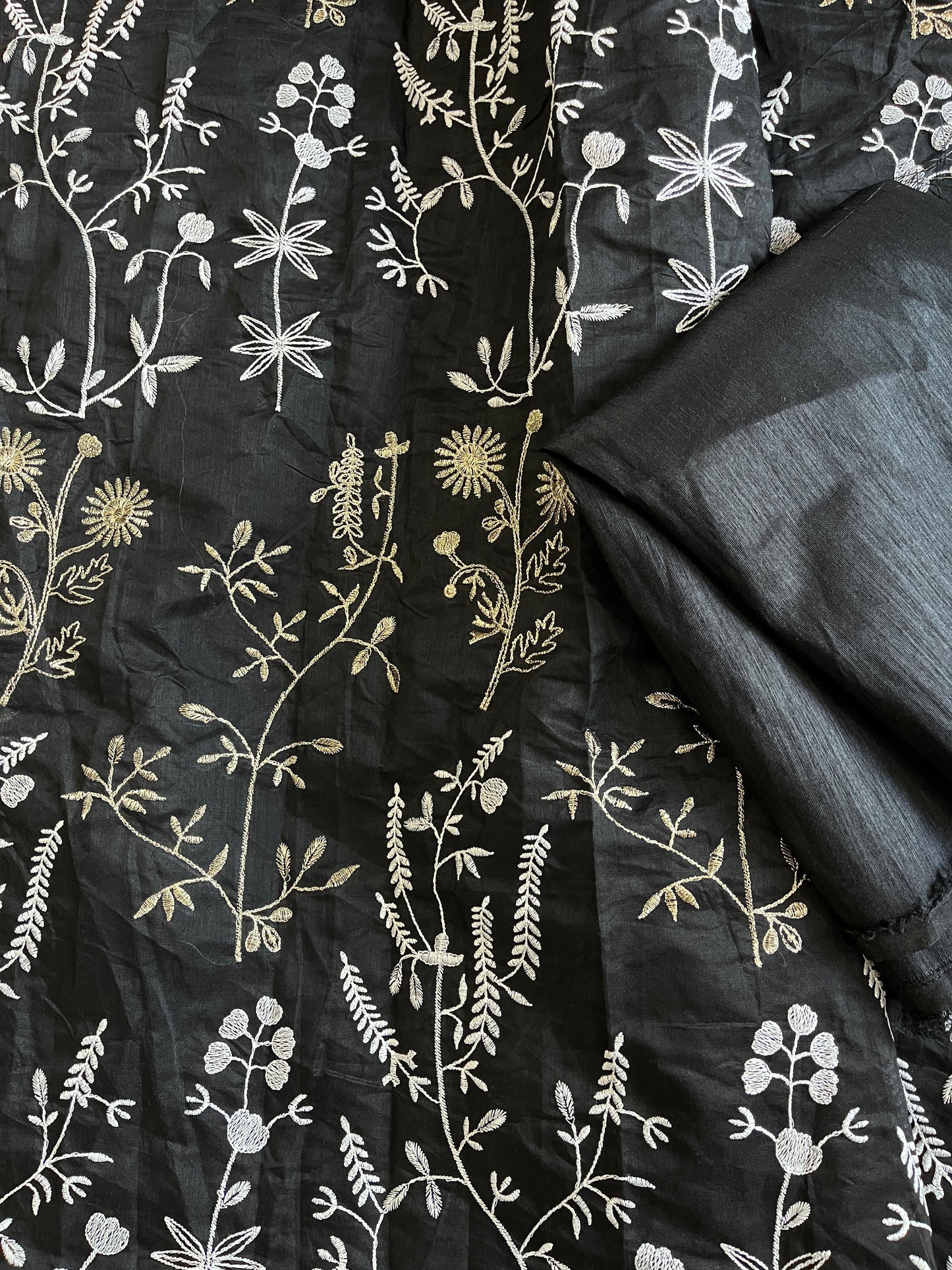 Black Premium Chanderi Saree