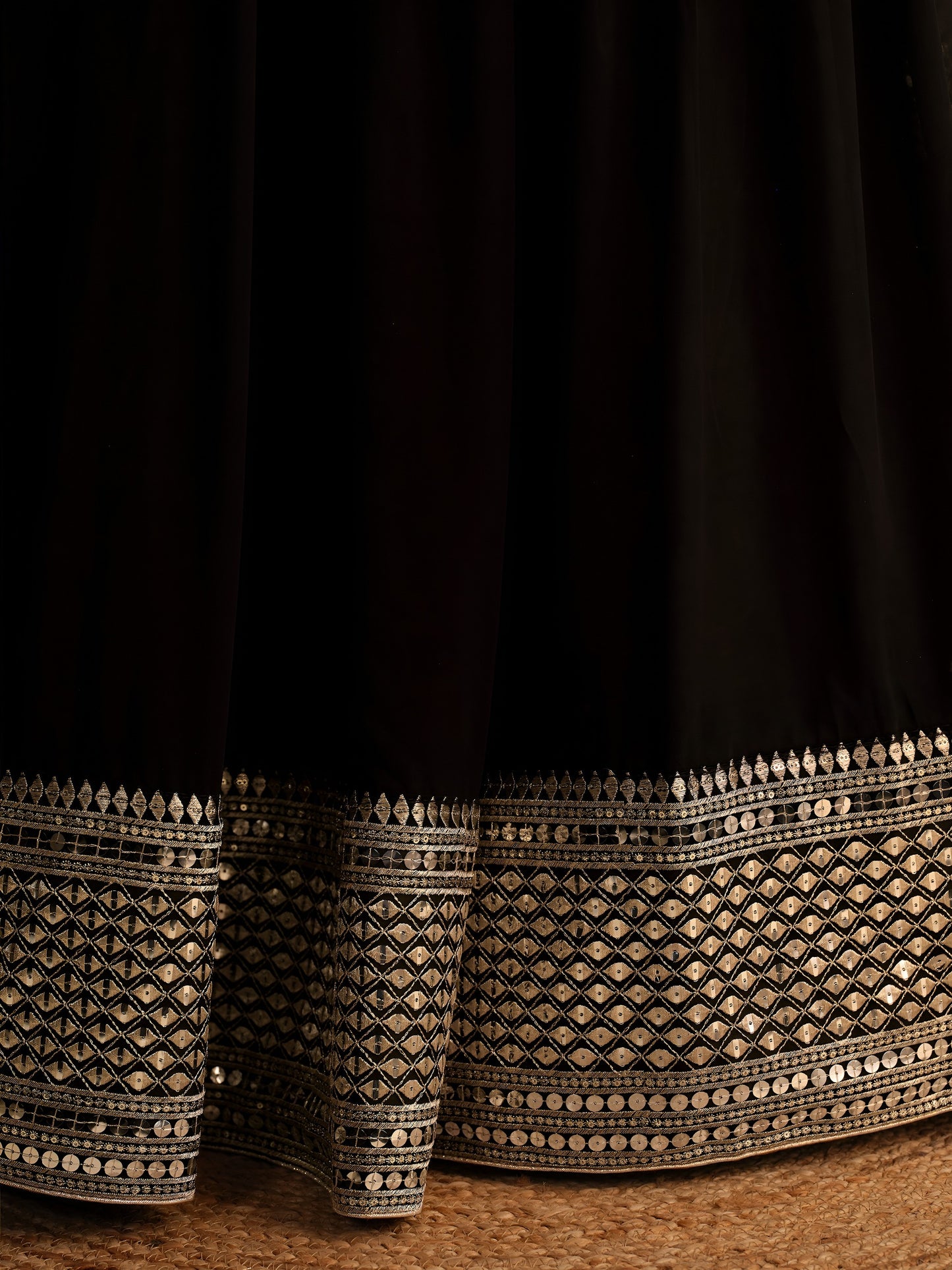 Midnight Noir Sequins Work Lehenga