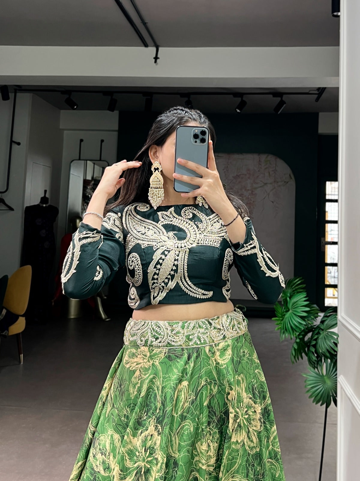 Co_ord Style Premium Tasar Silk Lehenga