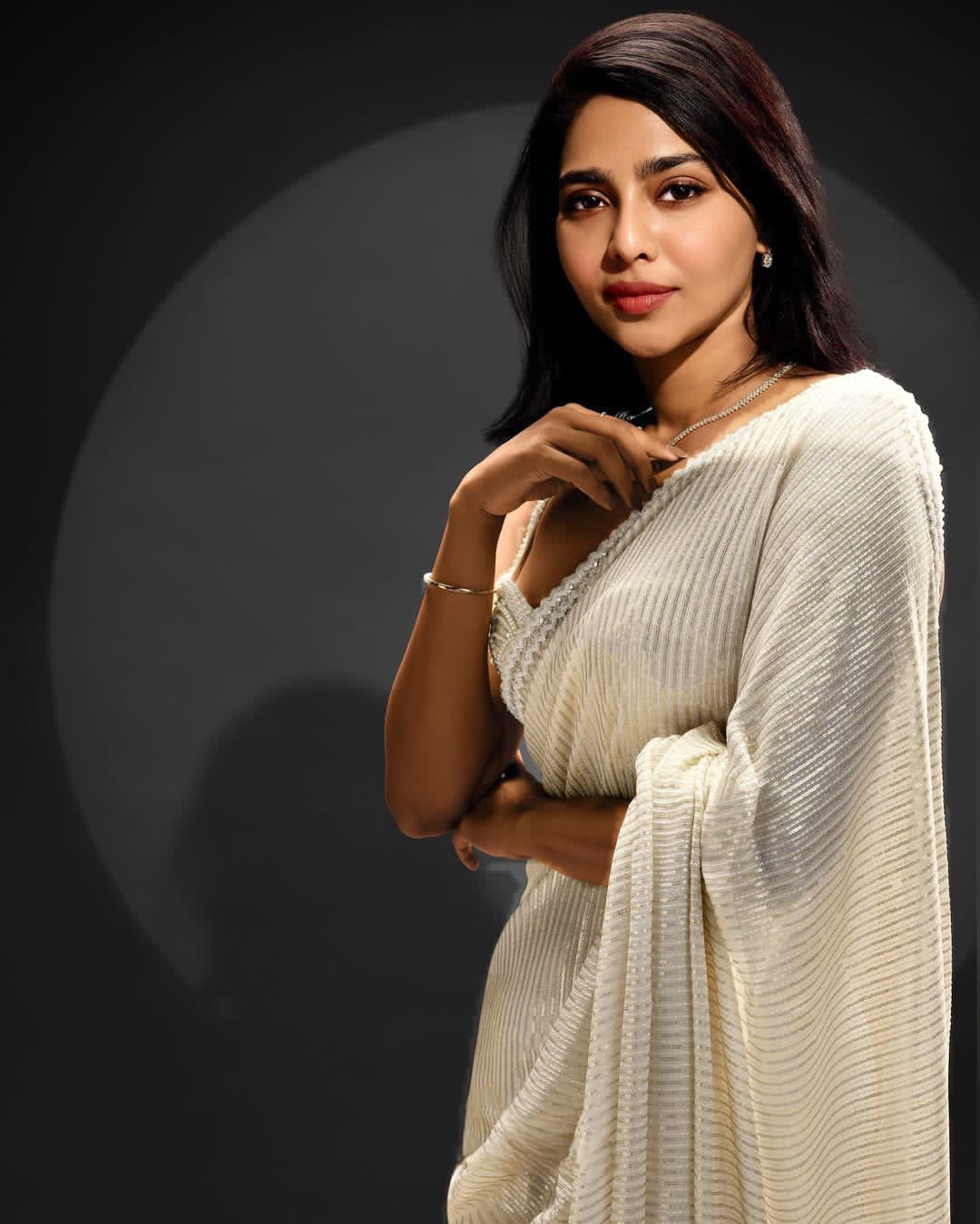 White Bling Love Bollywood BlockBuster Sequins Saree