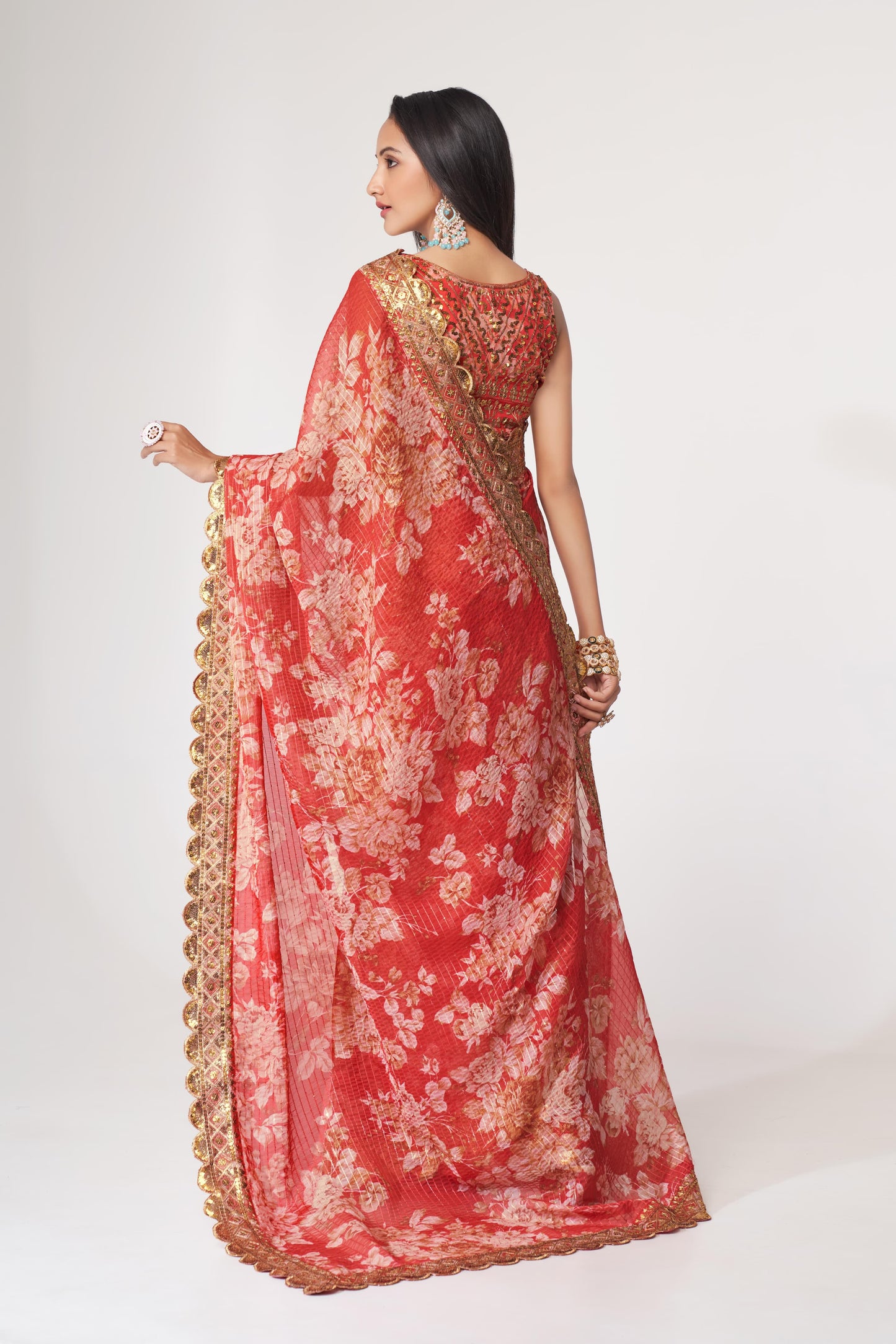 Floral Premium Organza Saree