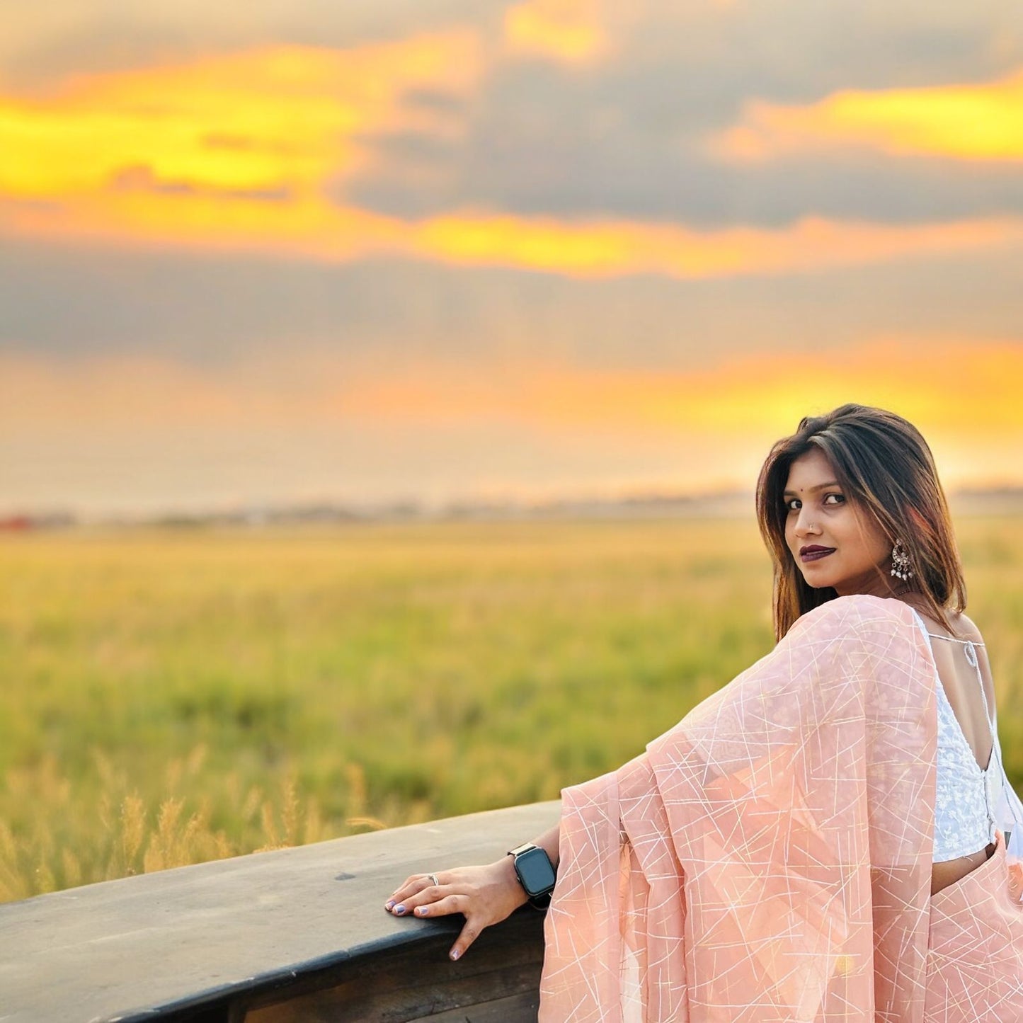 Monsoon Vibes Chiffon Sarees
