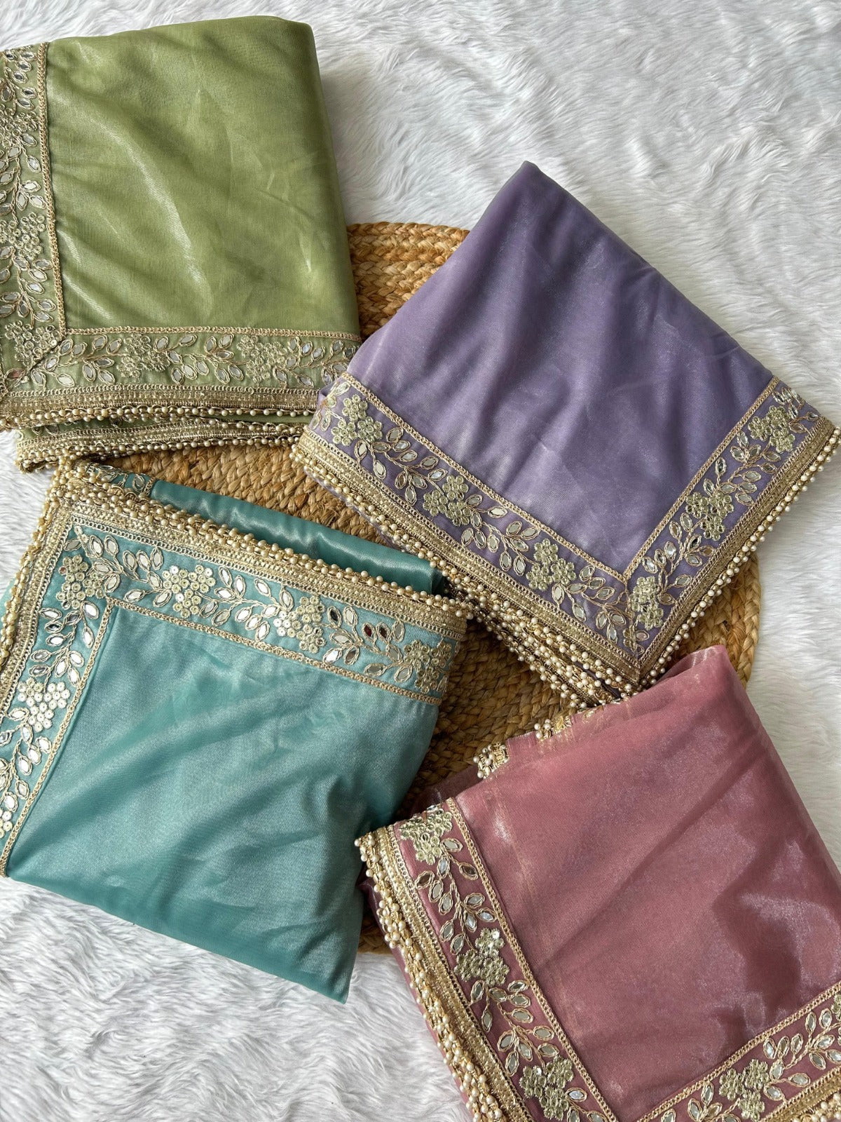 Silver Tissue Silk Pastal Series Sarees