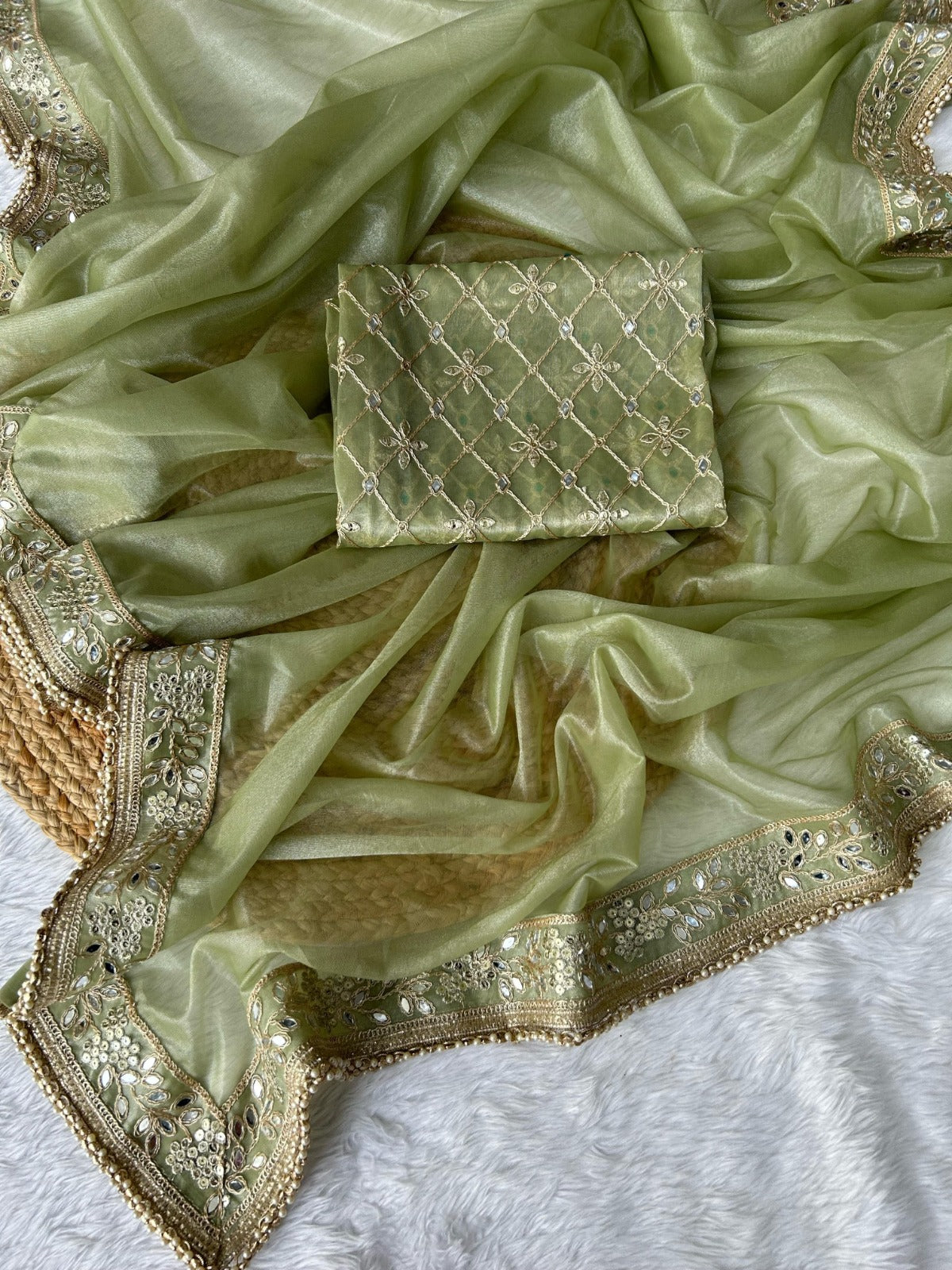 Silver Tissue Silk Pastal Series Sarees