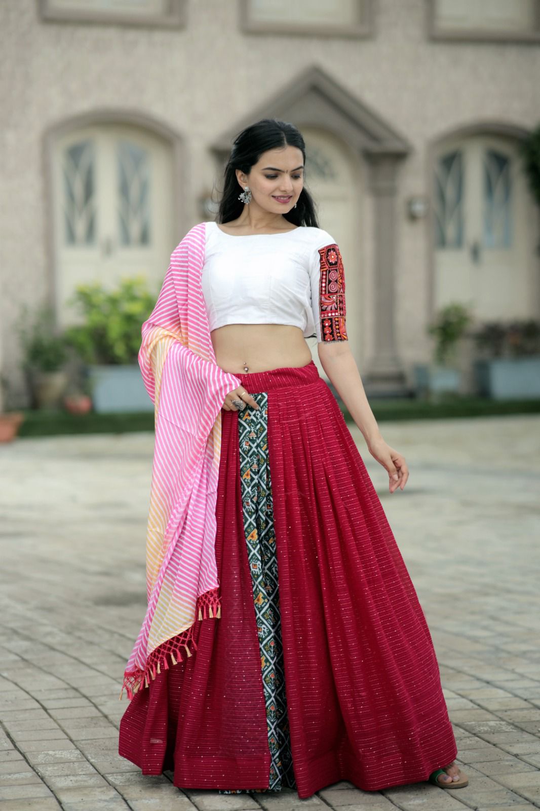 Pink Red Vibe Ready To Wear Lehenga