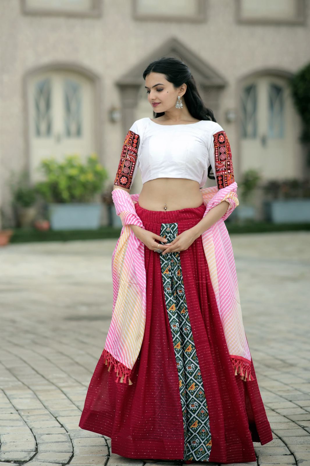 Pink Red Vibe Ready To Wear Lehenga