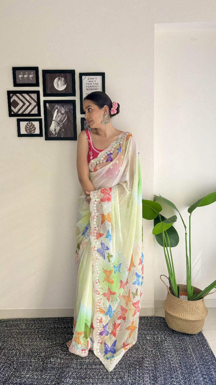 Pastal Colorful Natural Colors Sarees