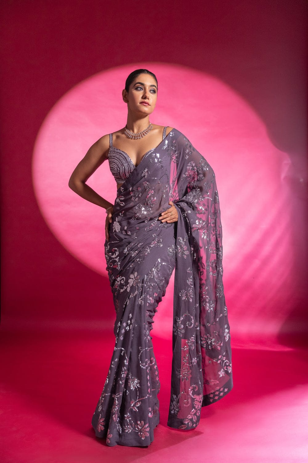 B Town Bling Sequin Saree with Modern Twist