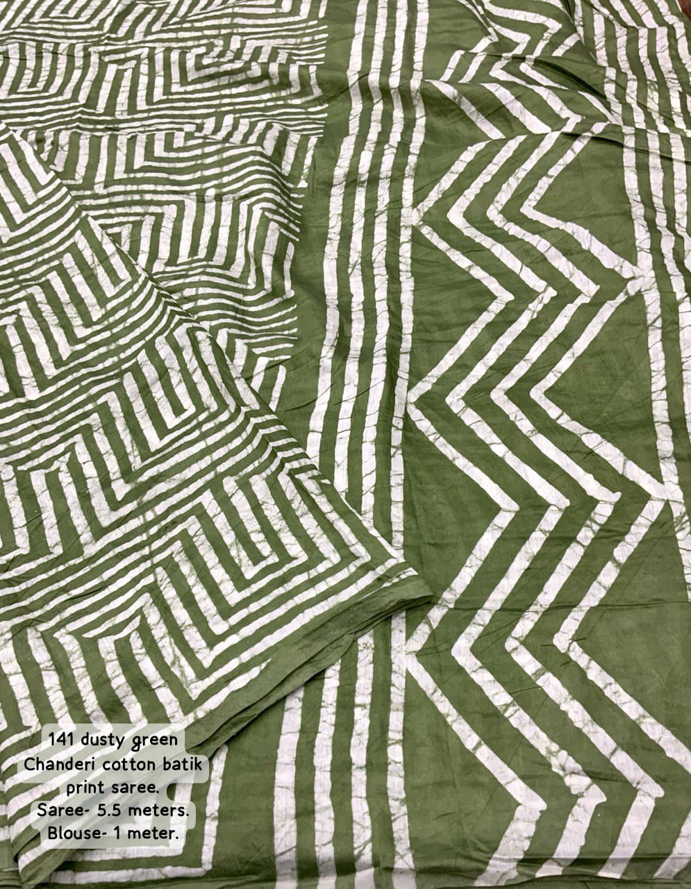 Monsoon Vibrant Ethnic Traditional Yet Modern Cotton batik printed saree