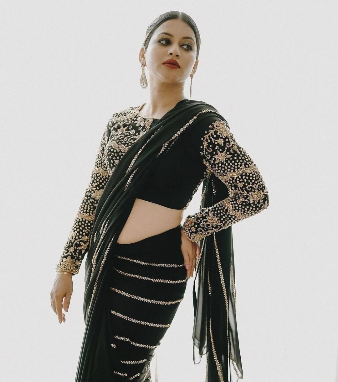 Black Bling Party Saree