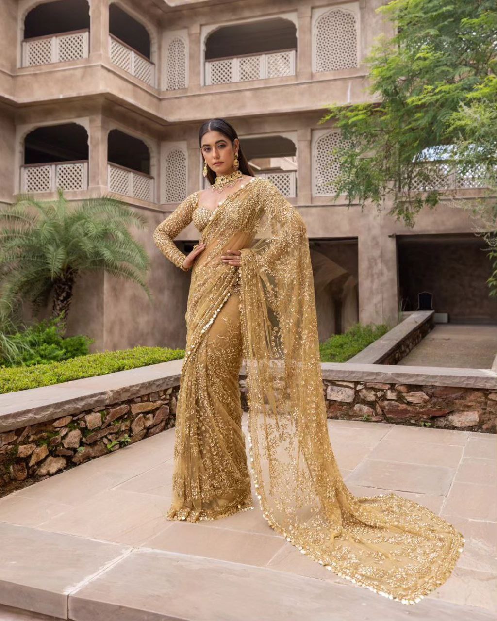 Golden Bright Sunshine Bling Saree