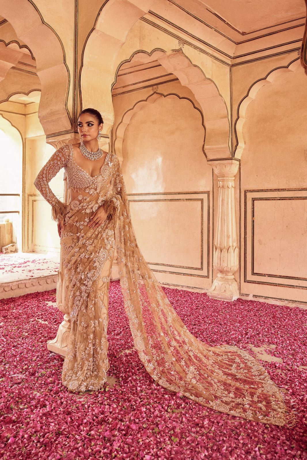 Golden Bling Festival Saree