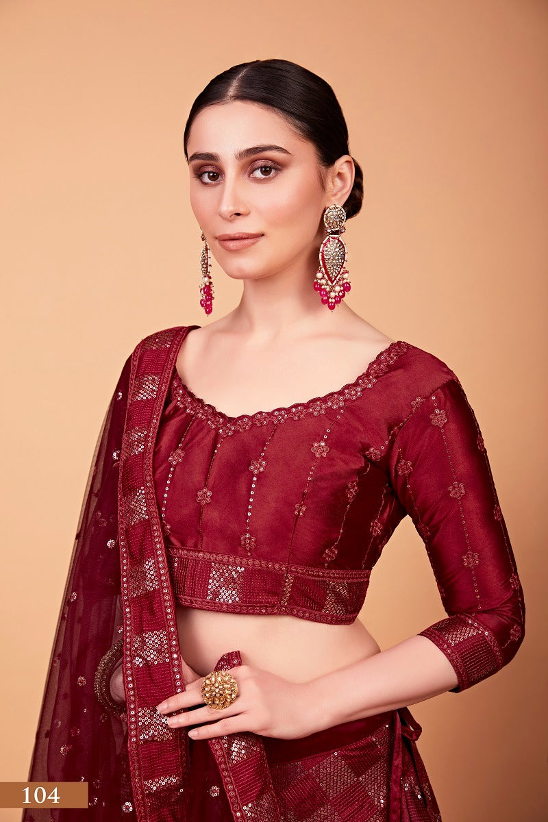 Eye Turner Premium Dark Red Lehanga Set