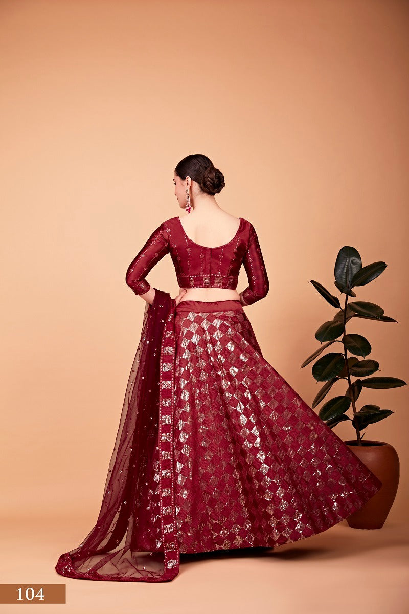 Eye Turner Premium Dark Red Lehanga Set