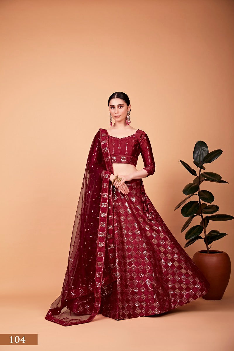 Eye Turner Premium Dark Red Lehanga Set