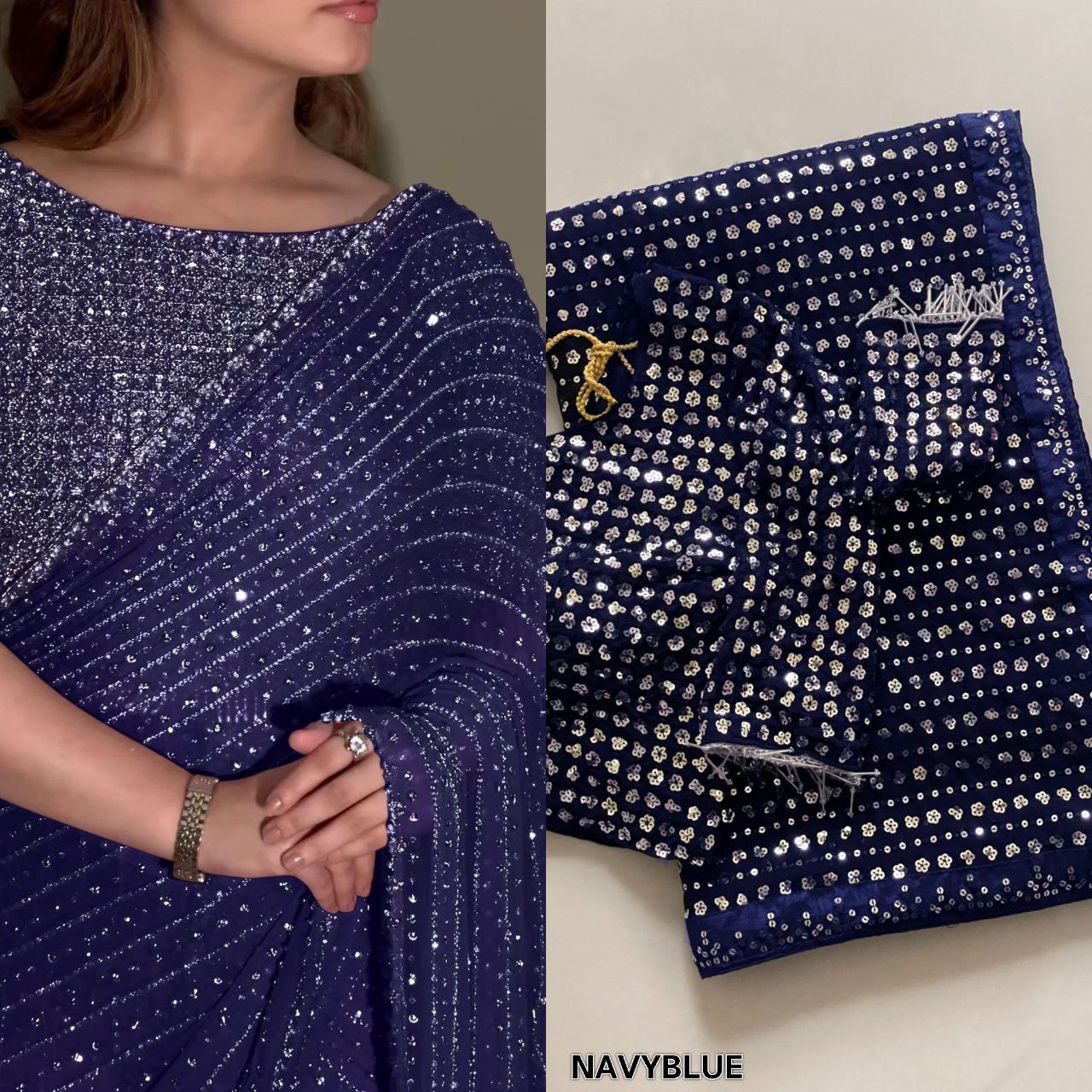 Bling Party Evenings Sequins Saree