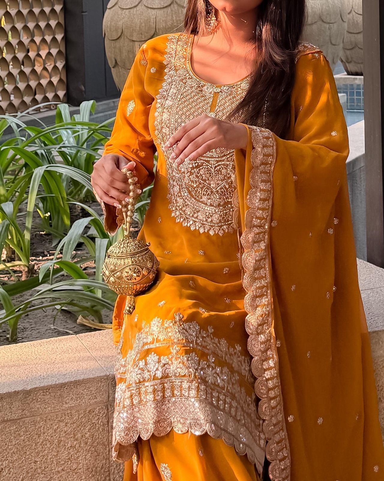 THREE PIECE KURTI WITH SHARARA AND BEAUTIFUL DUPATTA