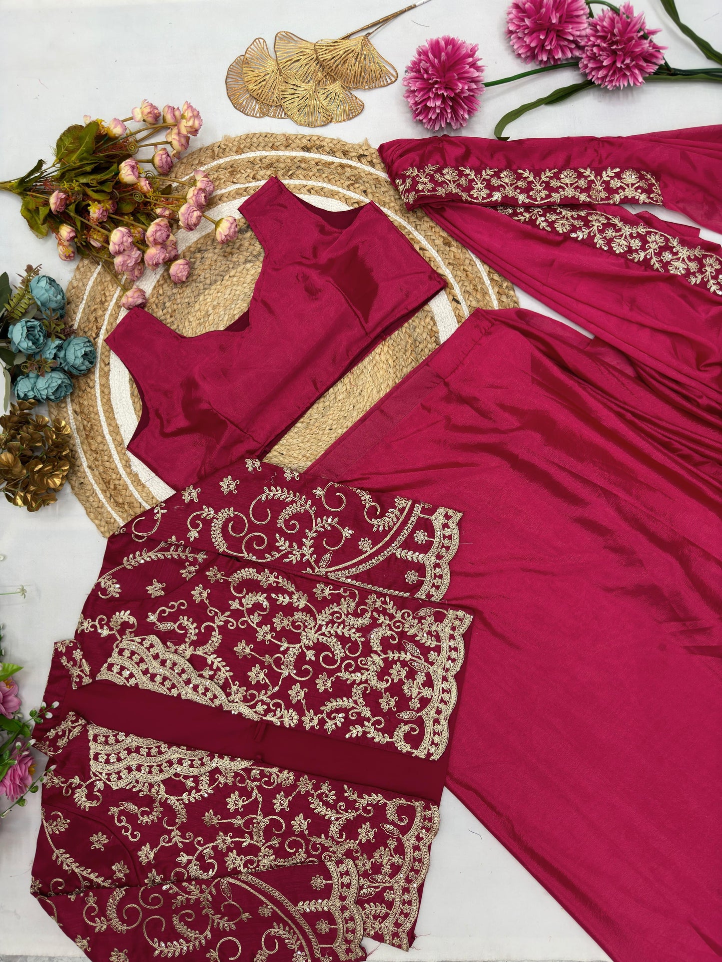 Exclusive Jacket Saree Set - Ready To Wear