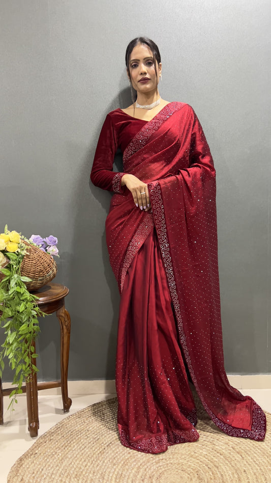 Effortless Glamour in Minutes: The Ready-to-Wear Swarovski Saree