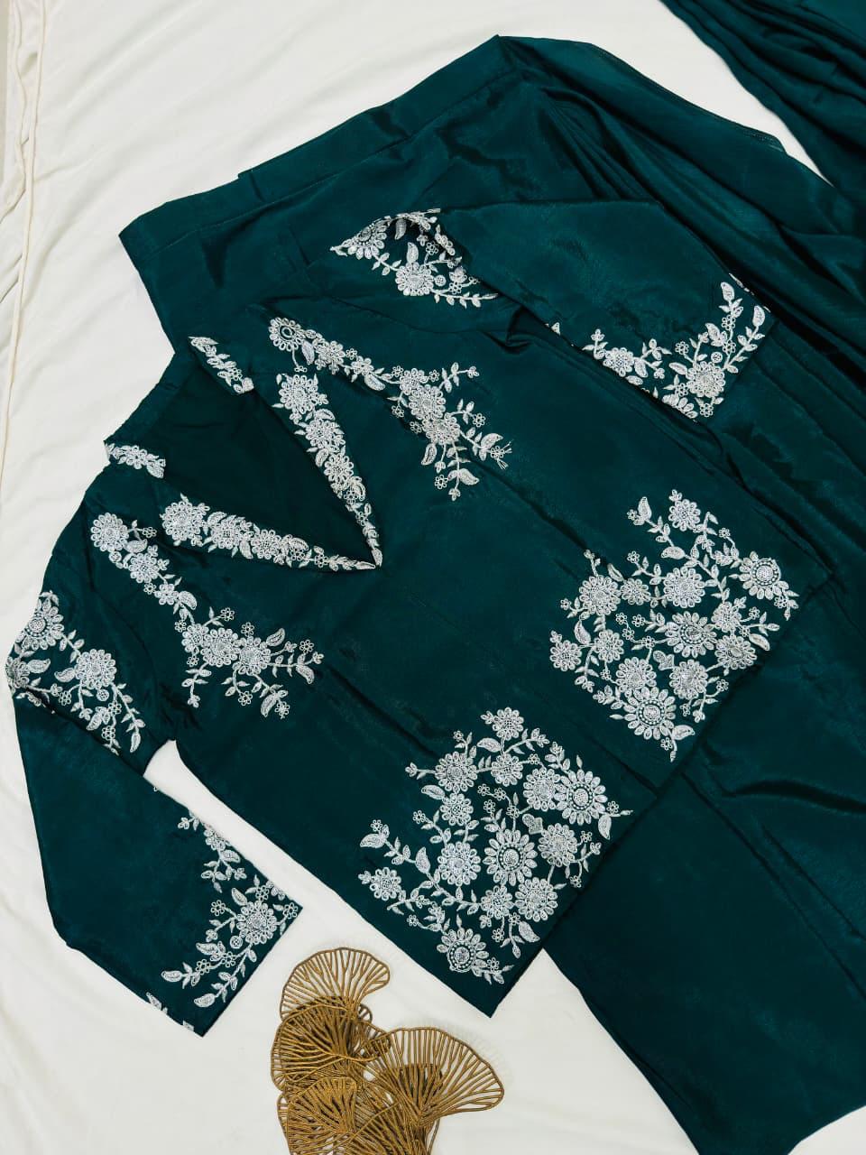 SUPER HIT DESIGNER DRAPE SAREE WITH JACKET BLOUSE
