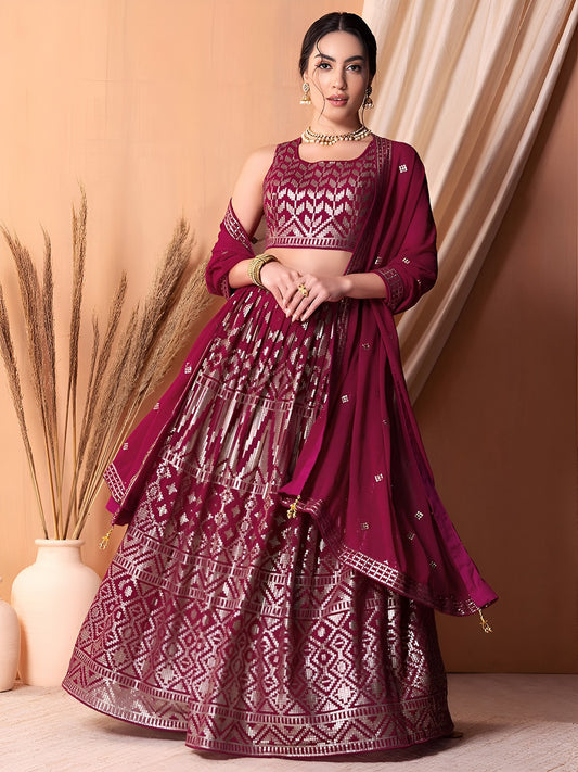 Ruby Goemetric Glam Lehenga