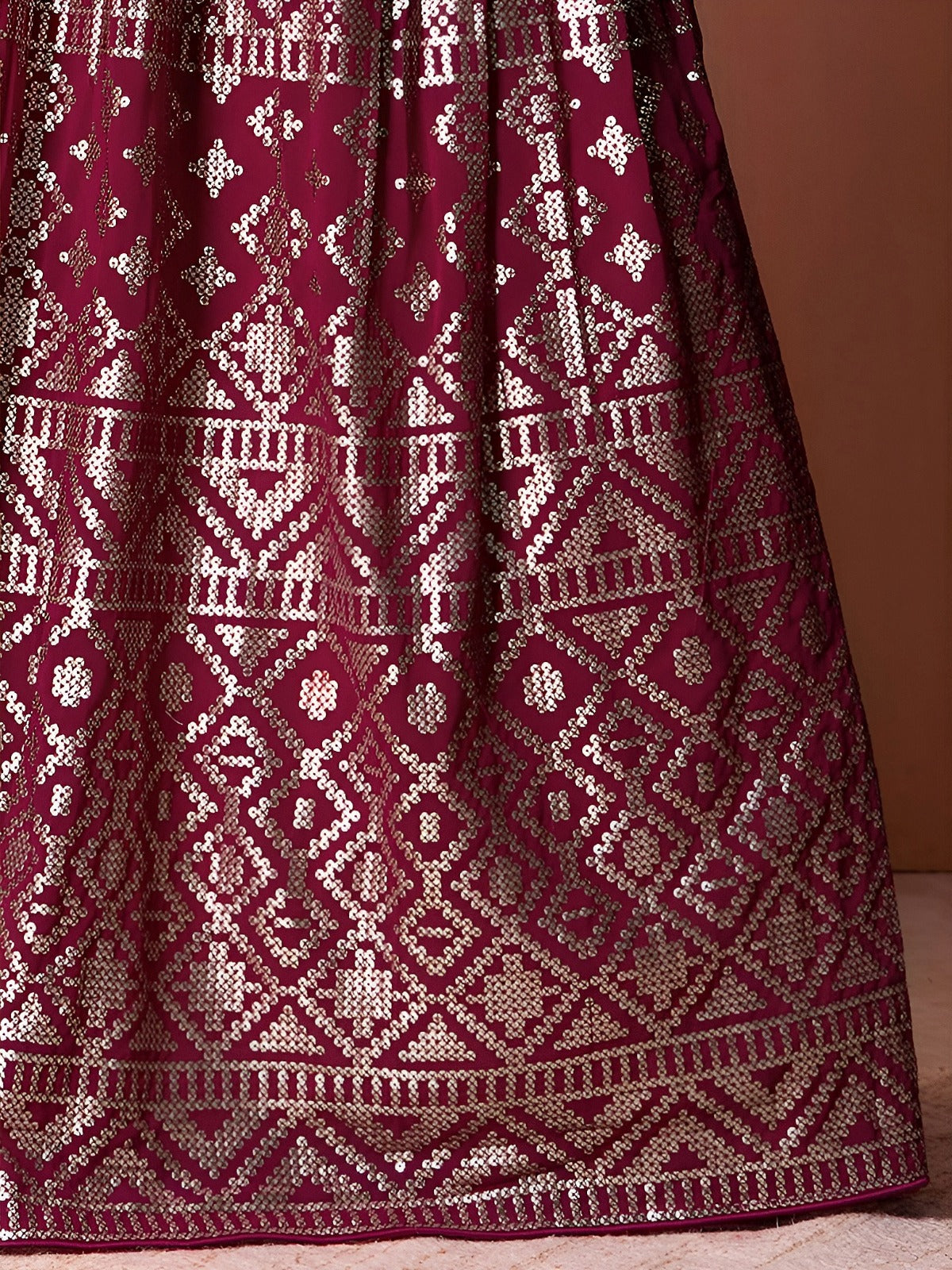 Ruby Goemetric Glam Lehenga