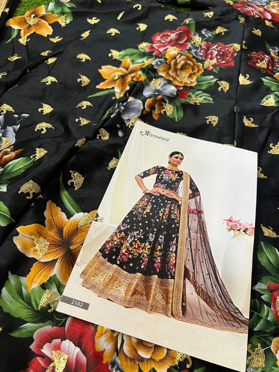 BLACK FLORAL LEHENGA CHOLI