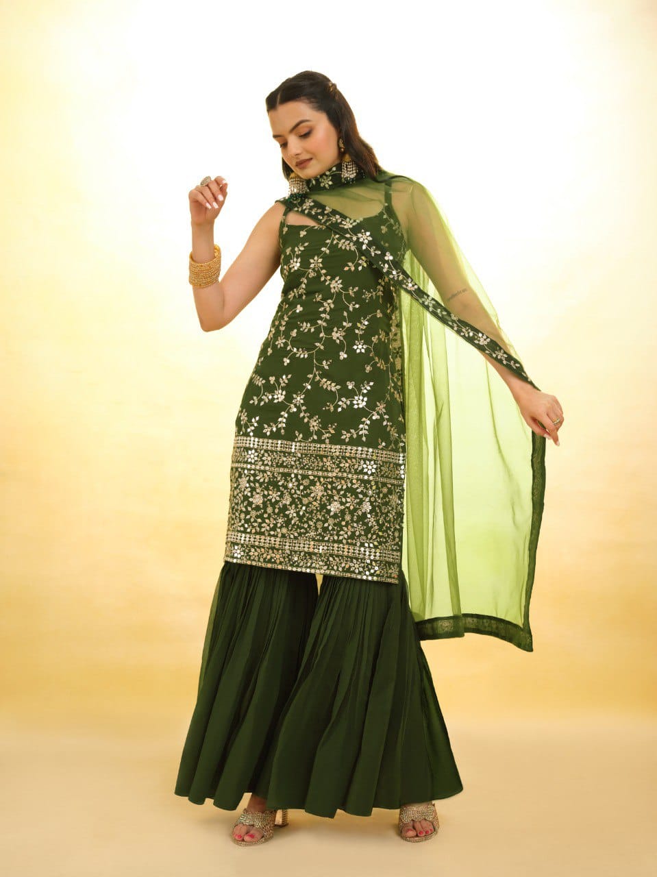 Stylish & Elegant Top Sharara Suit