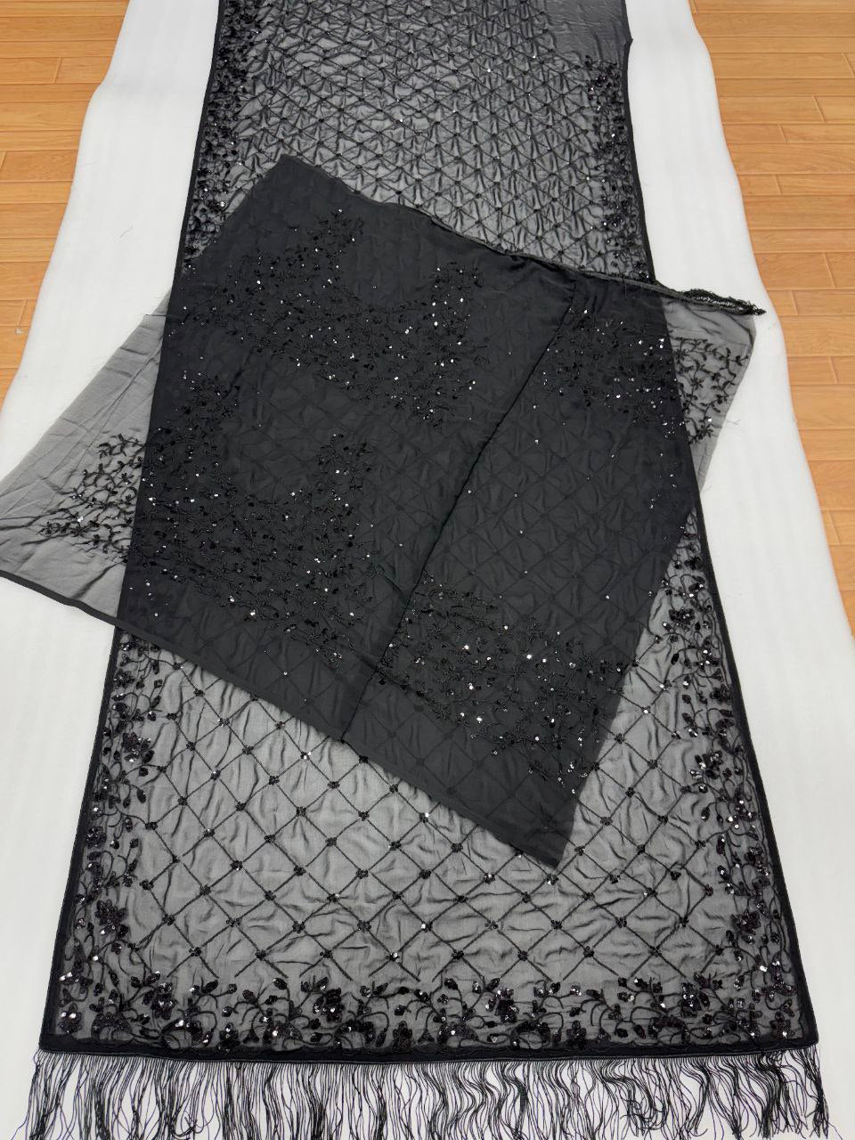 Black Bling Bollywood BlockBuster Sequins Saree