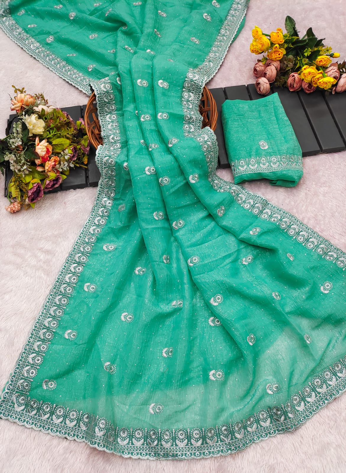 Summer Crunchy Chiffon Premium Saree