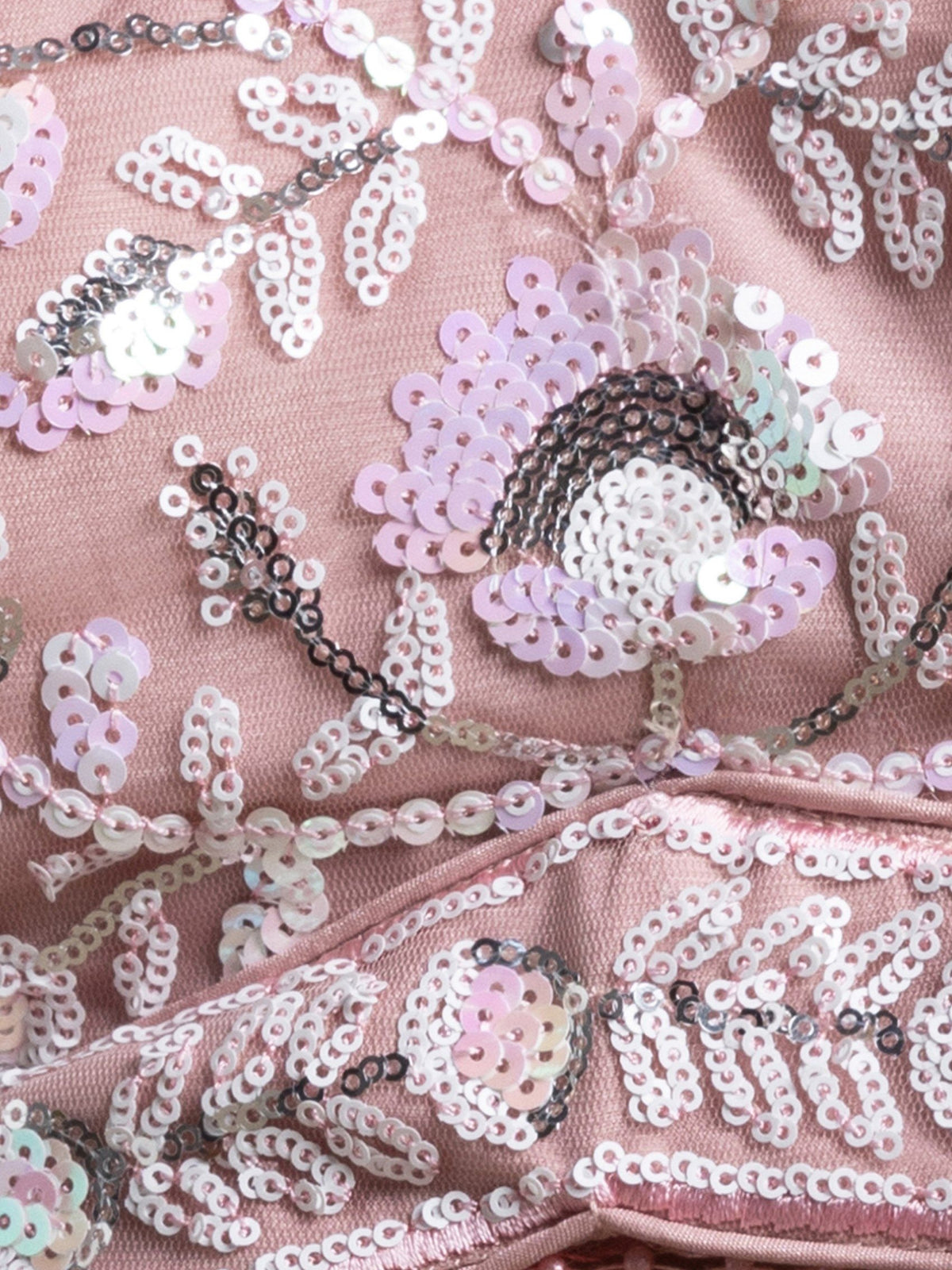 Soft Pink Floral Sequins Embroidered Lehenga Choli