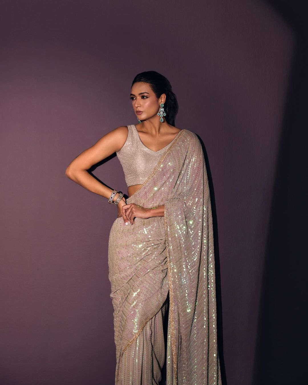 Stylish Bollywood Inspired Bling Premium Saree