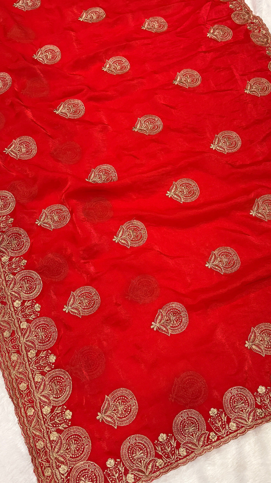Sheer Elegance Exquisite Heavy Fandy Satin Silk Saree