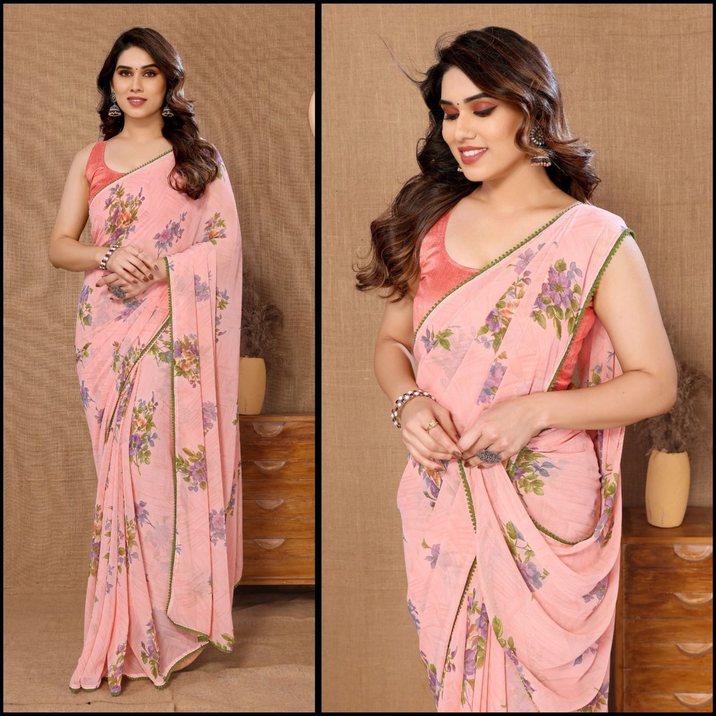 Summer Georgette Ready To Wear Sarees