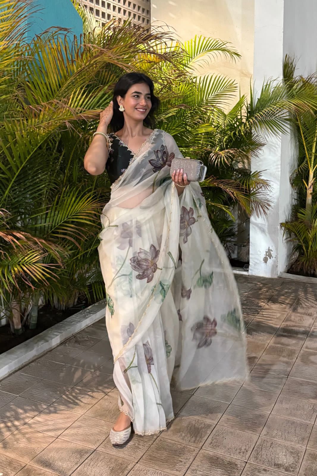 Tabby Organza Silk handwork saree