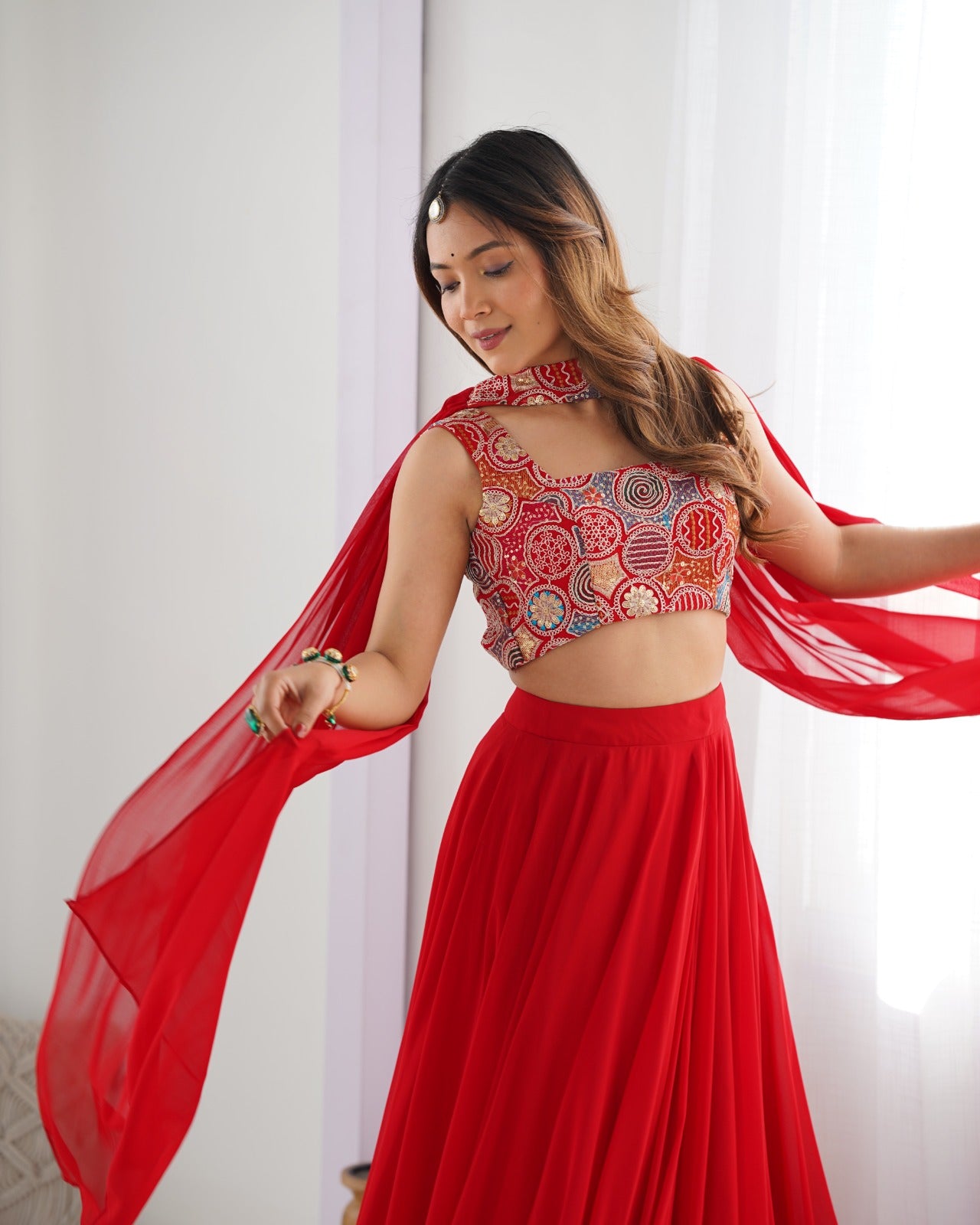Attractive Fashionistic Indo Western Style Ready to Wear Modern Lehanga
