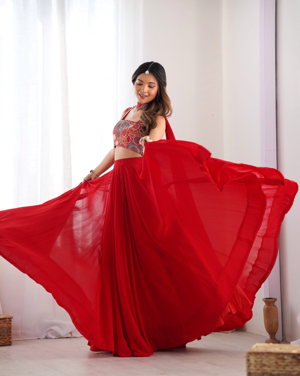Attractive Fashionistic Indo Western Style Ready to Wear Modern Lehanga