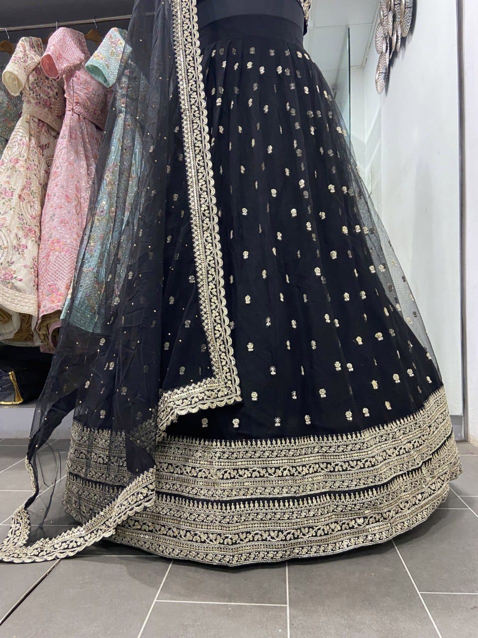 Black Sequins Lehanga Choli